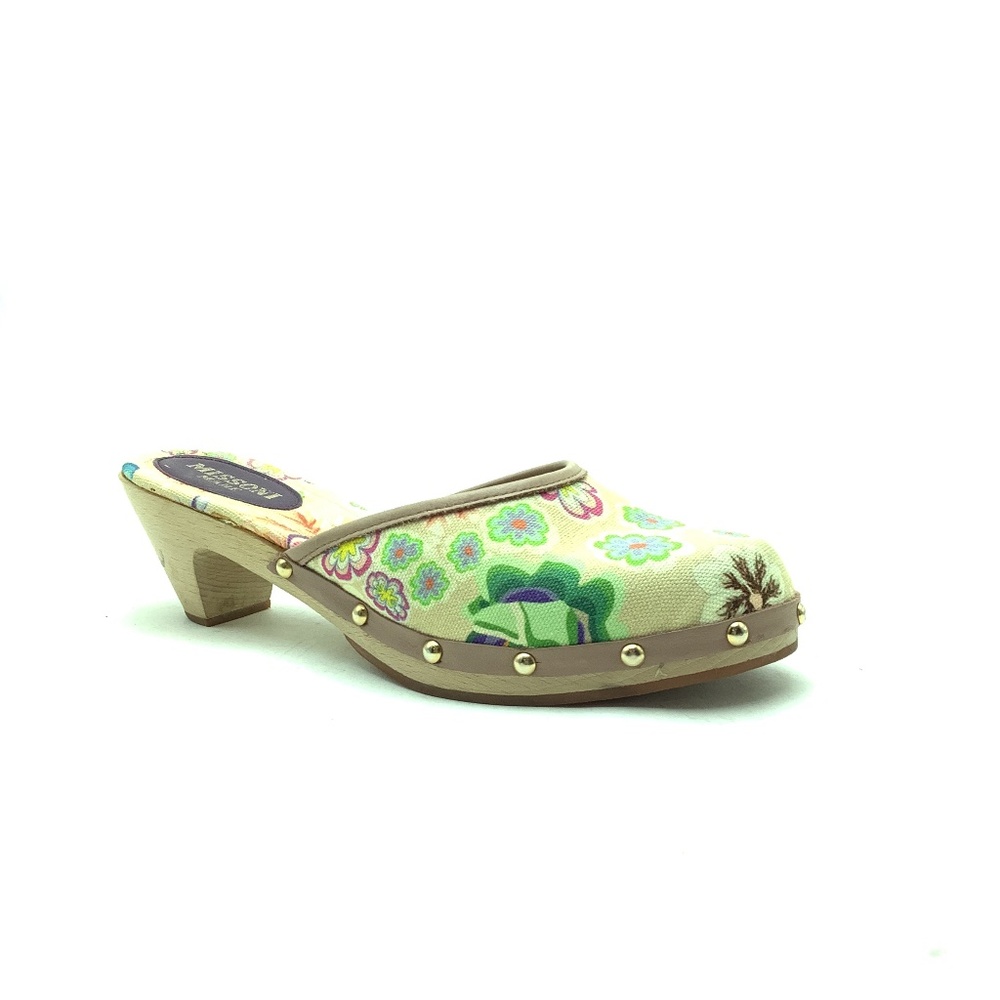 Missoni Canvas Floral Print Mules Size: 6